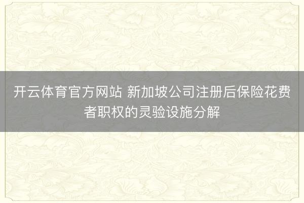 开云体育官方网站 新加坡公司注册后保险花费者职权的灵验设施分解