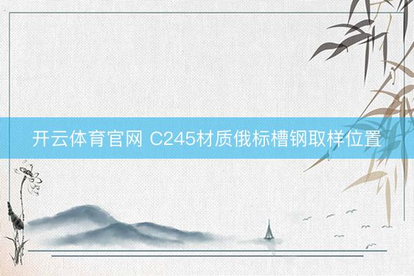 开云体育官网 C245材质俄标槽钢取样位置