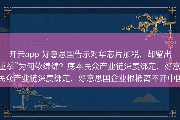开云app 好意思国告示对华芯片加税，却留出18个月空窗期，这记“重拳”为何软绵绵？底本民众产业链深度绑定，好意思国企业根柢离不开中国