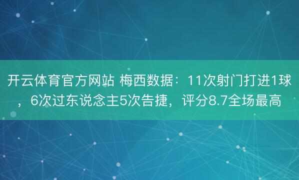 开云体育官方网站 梅西数据：11次射门打进1球，6次过东说念主5次告捷，<a href=