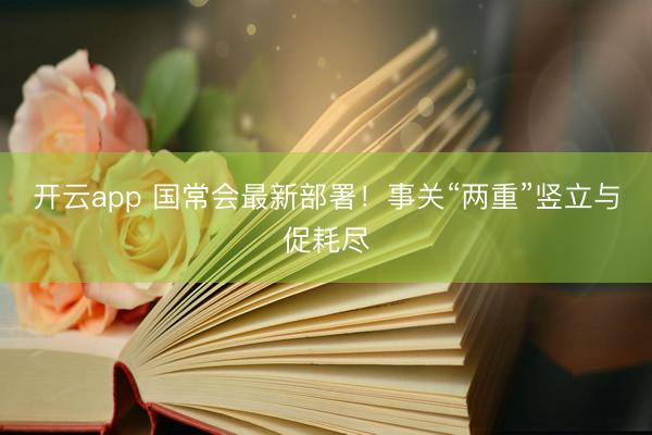 开云app 国常会最新部署！事关“两重”竖立与促耗尽