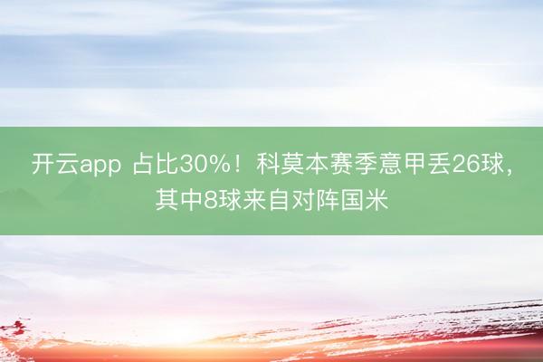 开云app 占比30%！科莫本赛季意甲丢26球，其中8球来自对阵国米